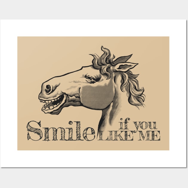 Vintage Horse Smile Wall Art by KewaleeTee